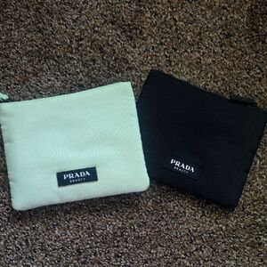 Prada Beauty Black and green Set Of 2 Pouches